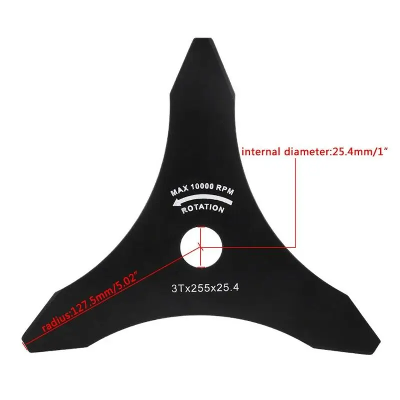 

UK~ 3 Tooth Metal Blade For Brushcutter Trimmer Blade Strimmer Lawn Mower