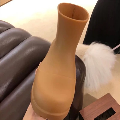 

Women's High Platform Boots, Chunky Sole Rain Booties Rain Boots Women