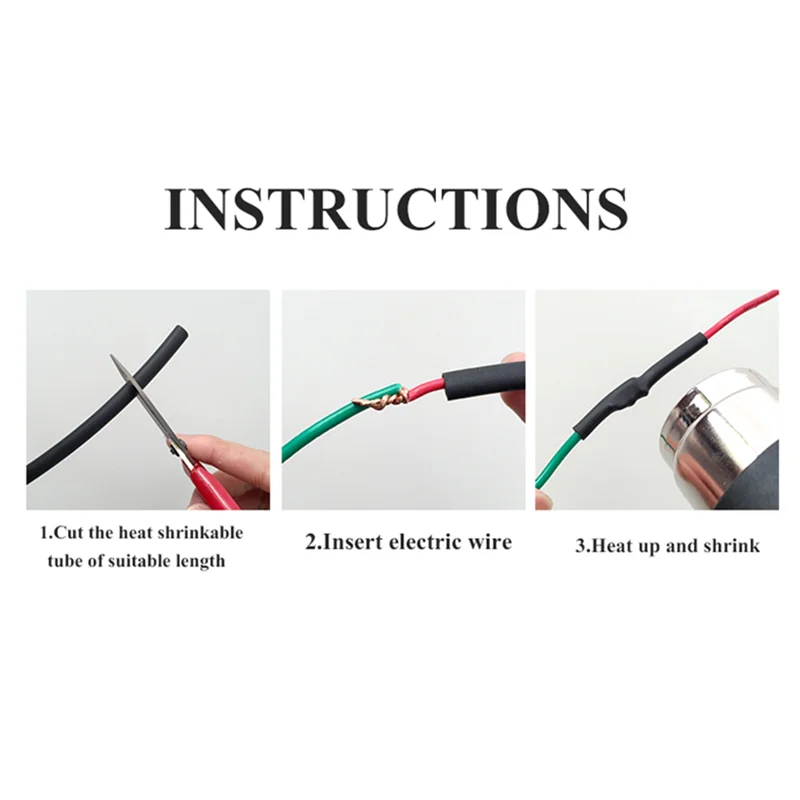 5/10M 2/4/6/8/10mm 2:1 Black Insulated Flame Retardant Heat Shrinkable Tube Sleeving Wrap Wire DIY Connector Repair - купить по