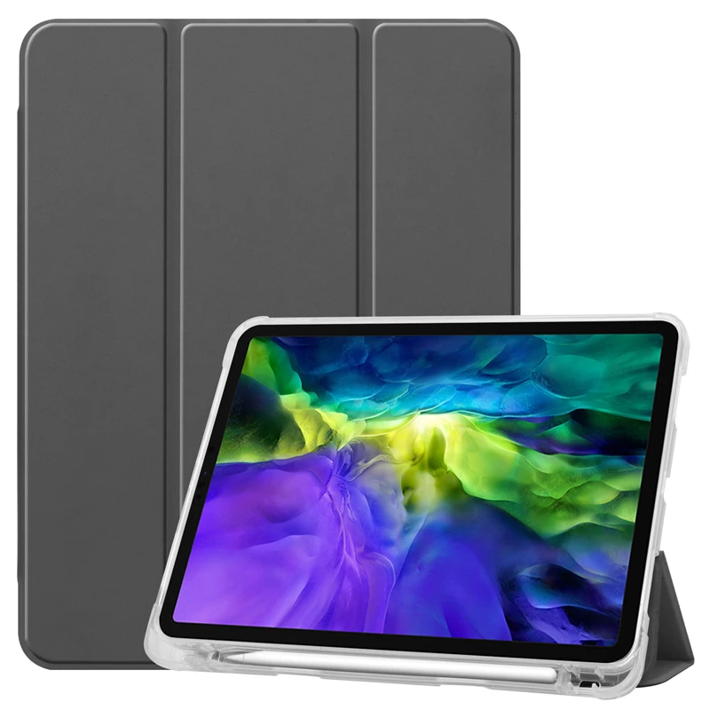 

Funda For iPad Pro 12.9 2020 2018 Case With Pencil Holder Smart Sleep Wake up PU Leather Trifold Stand Cover For iPad 12.9 Case