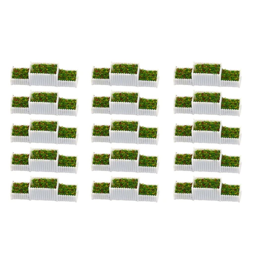 

15x 1/75 Scale OO Flower Beds Plant Miniatures For Sandtable Scenery Diorama