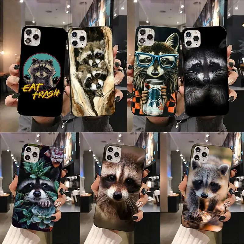 

Animal Raccoon Art Phone Case For iphone 13 12 11 Pro Mini XS Max 8 7 Plus X SE 2020 XR cover