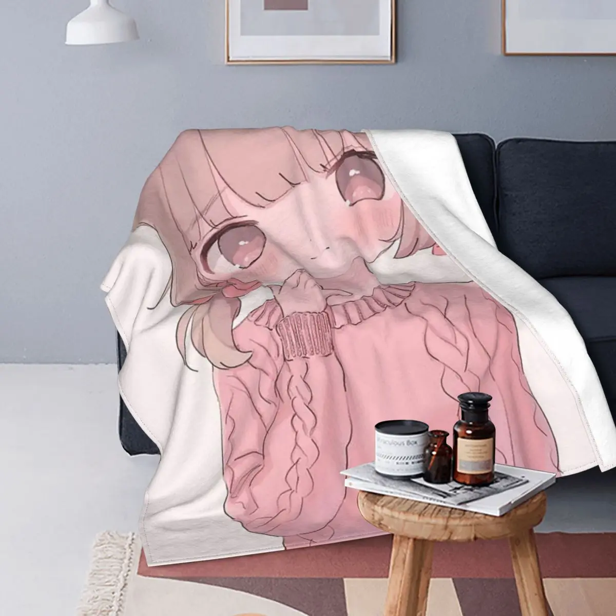 

Anime Girl Manga Blanket Coral Fleece Plush Winter Ins Style Kawaii Multifunction Super Soft Throw Blanket for Bed Couch Quilt