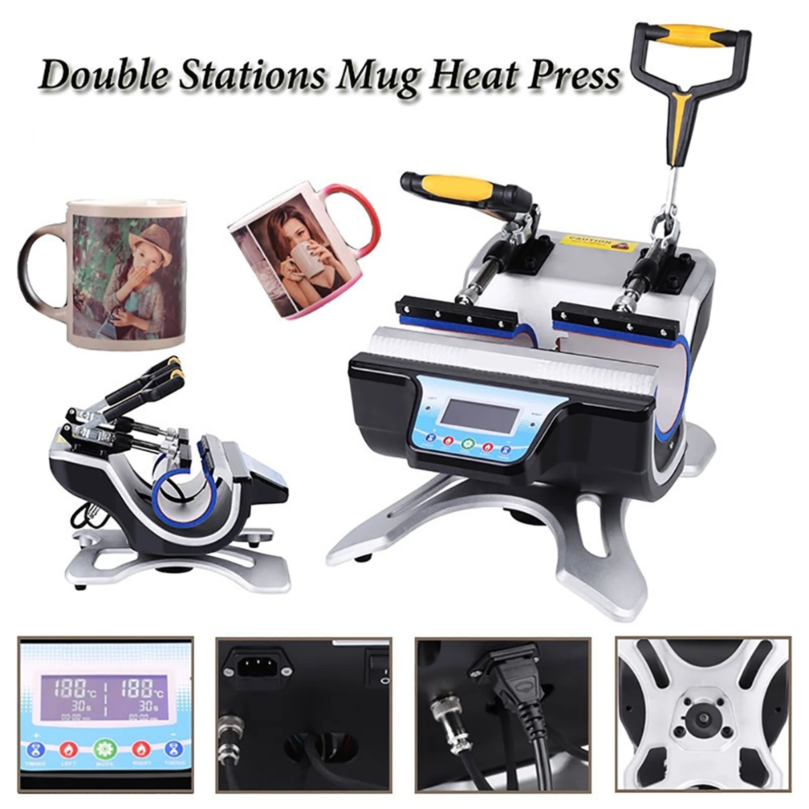 ST 210 280 Вт термопресс с двойной станцией для кружек чайных чашек машина