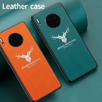 skeypaik genuine leather case for huawei mate 30 40 20 20x 5g pro cover deer lens protection shockproof cover wireless charger