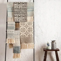 cotton linen woven tassel carpet floor mat door mat bedroom tapestry decoration carpet tea table tea flag decoration