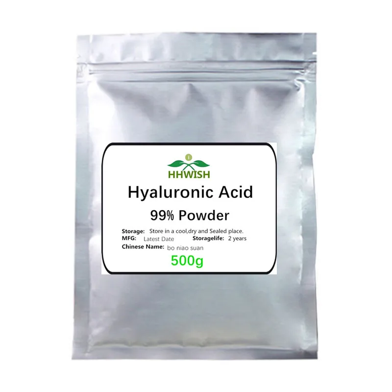 

Hot Sale 50g-1000g 99% Food Grade Hyaluronic Acid Powder, Moisturizing and whitening High Quality,Free Shipping