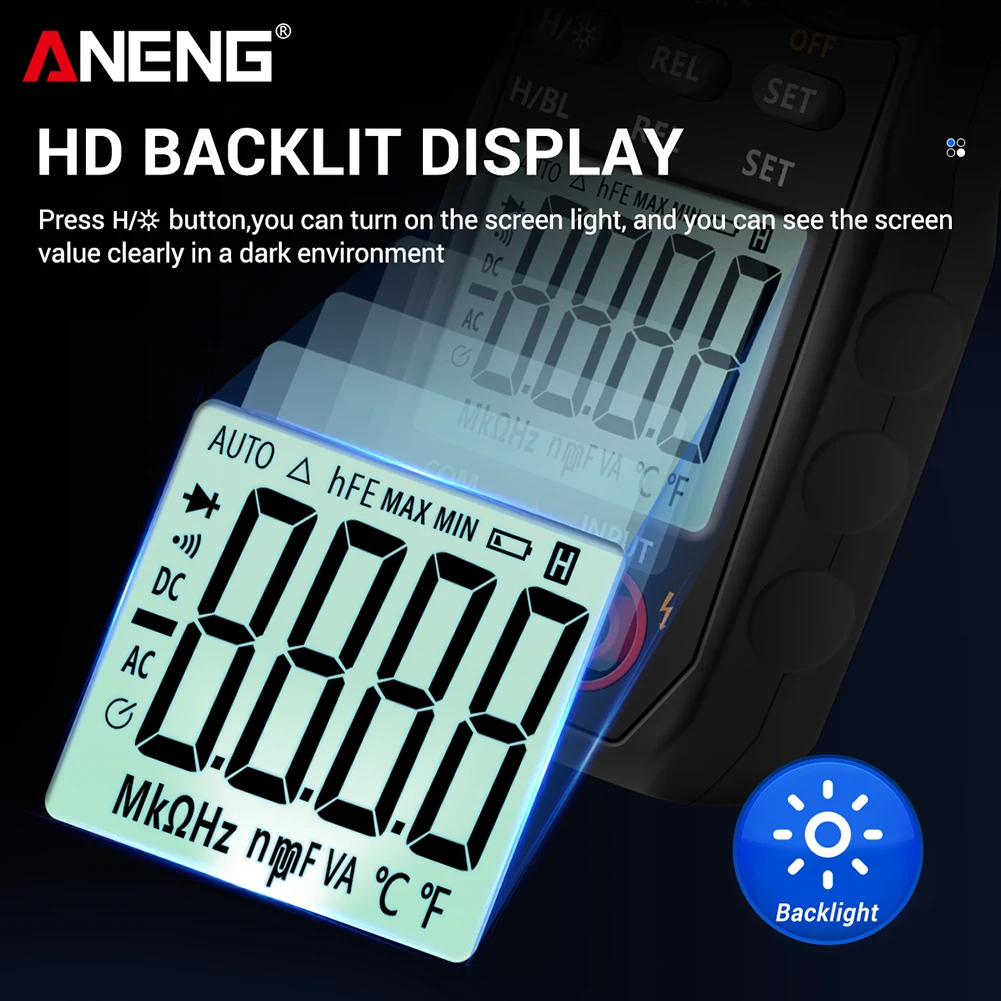 

ANENG ST181 Digital Clamp Meter DC/AC Current 4000 Counts Voltmeter Multimeter Ammeter Voltage Tester Car Amp Hz Capacitance