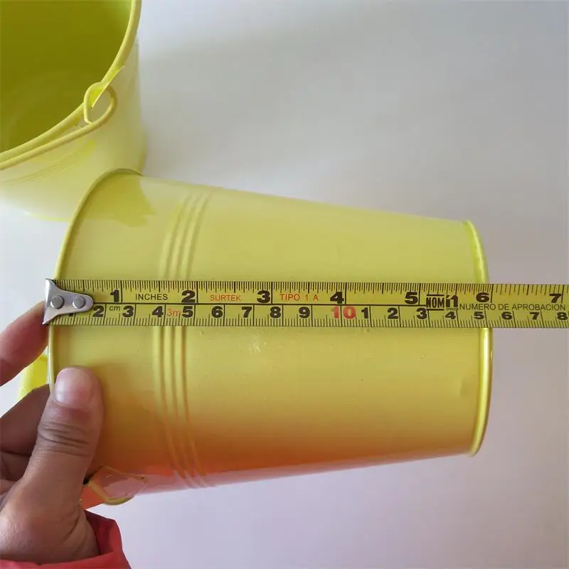 

4Pcs/Lot D15*H15CM Metal Brush Bucket Flowerpots Tub Kids Toy Pails Large Round