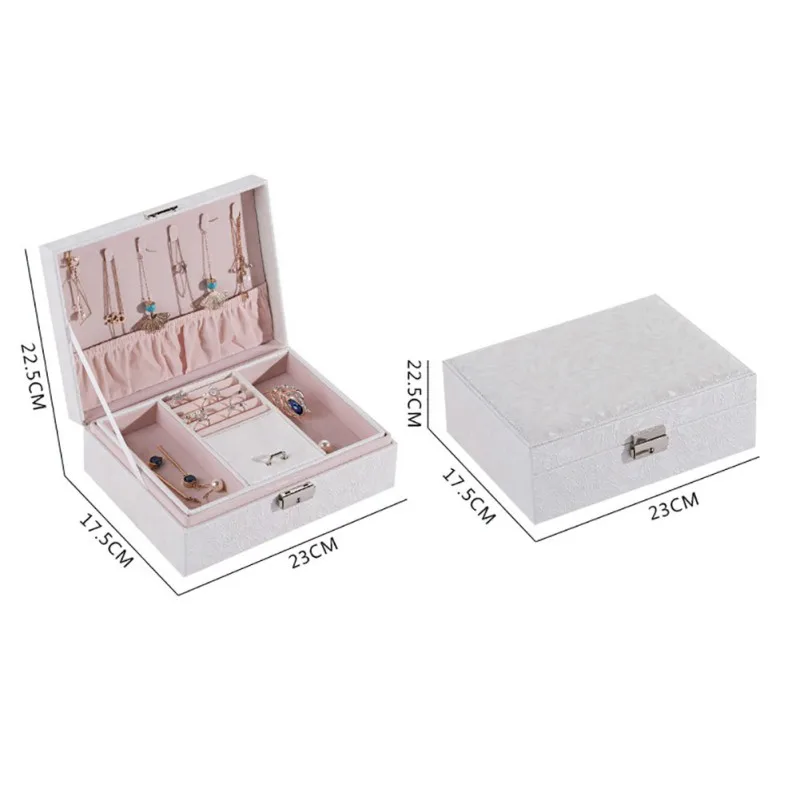 

2021 New Multi-layer Jewelry Box Organizer Multifunction Portable Necklace Earring Ring Storage Box Jewelry Holder Gift Box