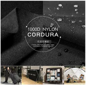 Толстая прочная ткань cordura 1000D из черного нейлона рипстоп ПУ с покрытием, уличная одежда, сумка, водонепроницаемая, не рвется