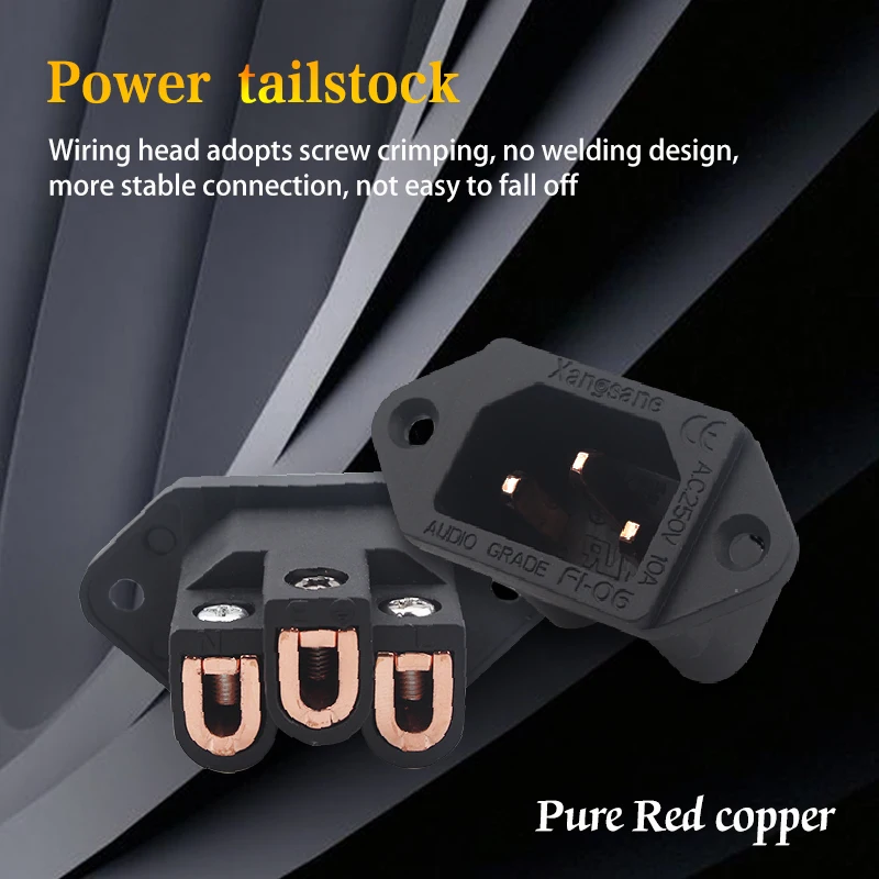 

Xangsane XS-J02 No welding power supply tailstock AC IEC socket copper gold-plated/rhodium-plated HIFI power plug socket