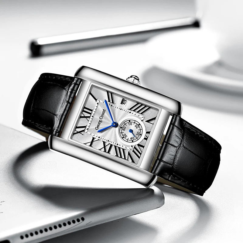 

Fashion Lovers Watches Men Women Casual Leather Strap Quartz Watch Elegant Squar Retro Roman Numeral Scale Couple Watch Clock