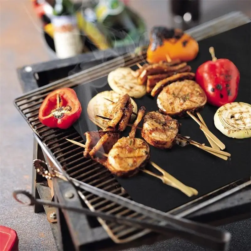 

10pcsReusable BBQ Grill Mat Portable Outdoor Picnic Cooking Non Stick Grill Mat Barbecue Oven Tool Pad Baking Sheet Hot selling