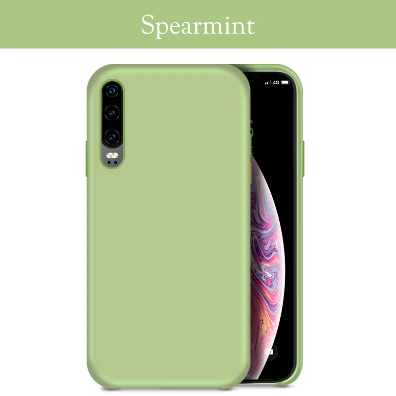 Жидкий силиконовый чехол для huawei P30 Lite, чехол, накладка из микрофибры, чехол для huawei P20 Lite P30 Pro mate 20 Lite Honor 20 10i - Цвет: Spearmint