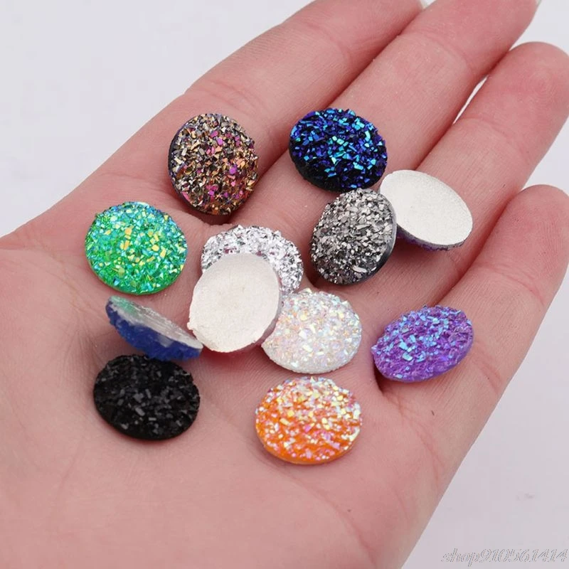 

12mm Sparkle Crystal Cluster Resin Molds Flat Round Resin Gem Earrings Epoxy Resin Mold Making Tools N05 20 Dropshipping
