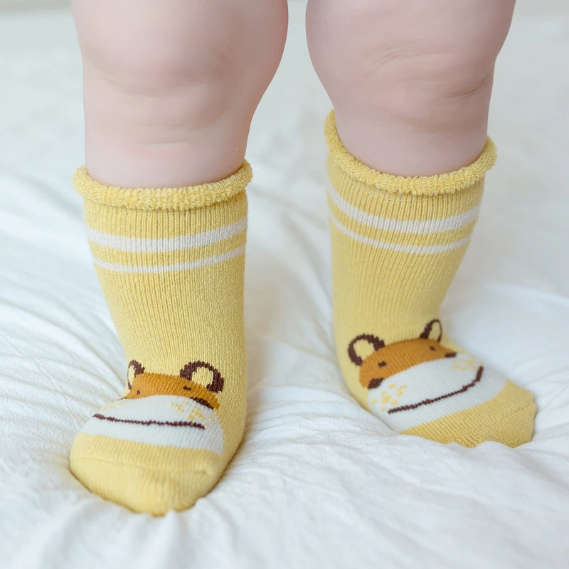 Носки детские хлопковые теплые зимние на возраст 0-24 месяцев 5 пар/комплект |