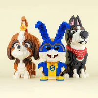 anime pet model puppy diy assembling building blocks animal rabbit 3d decoration diamond particle building block toy gift no box