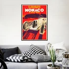 Плакат на тему Гран-при Монако, гоночный автомобиль, изобразительное искусство, Формула 1, картина для гонок, Настенный декор, гаражный декор, подарок для Него