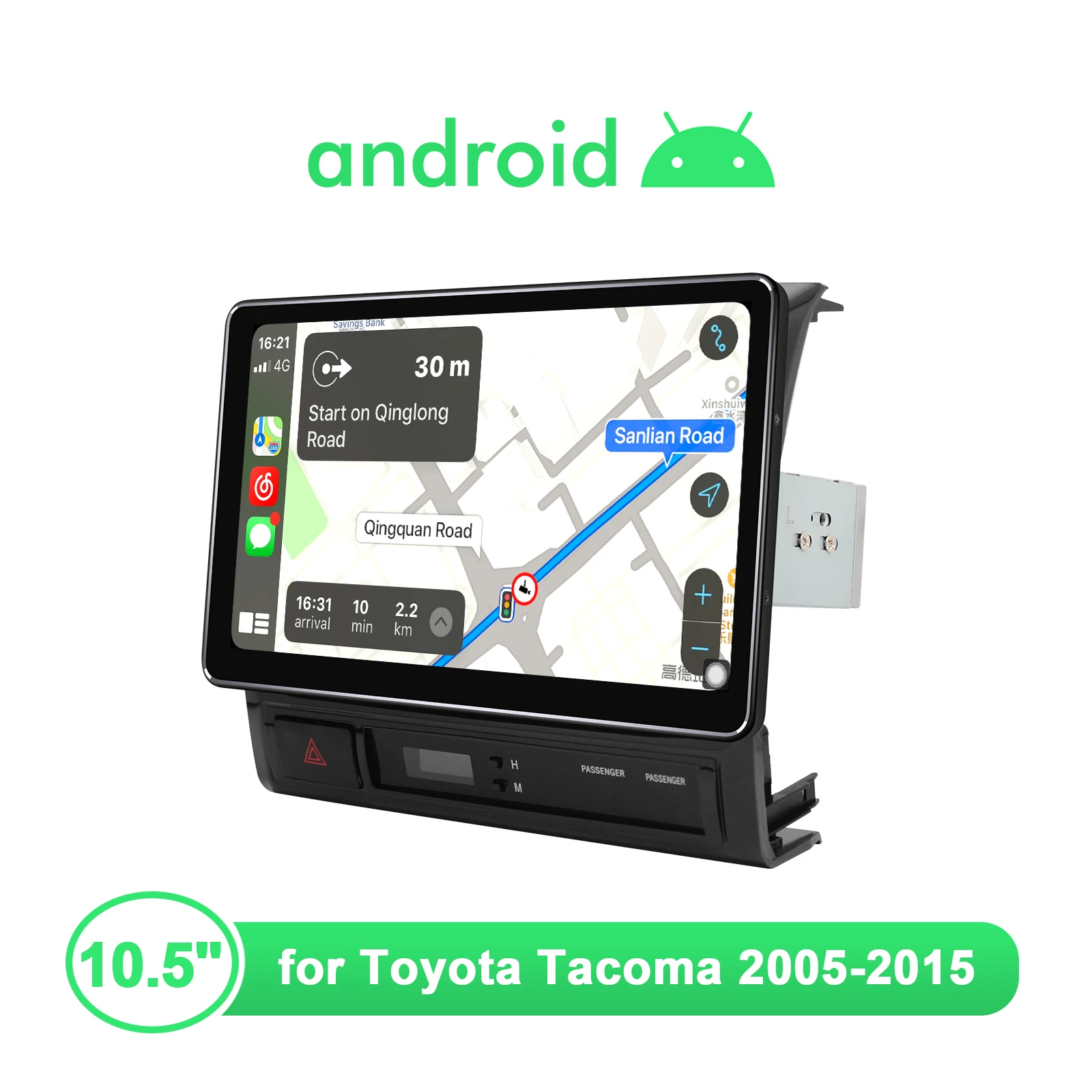 구매 안드로이드 10 자동차 라디오 스테레오 10.5 인치 헤드 유닛 멀티미디어 플레이어 도요타 타코마 2005 2015 무선 카플레이 스티어링 휠 4G, Toyota Tacoma
