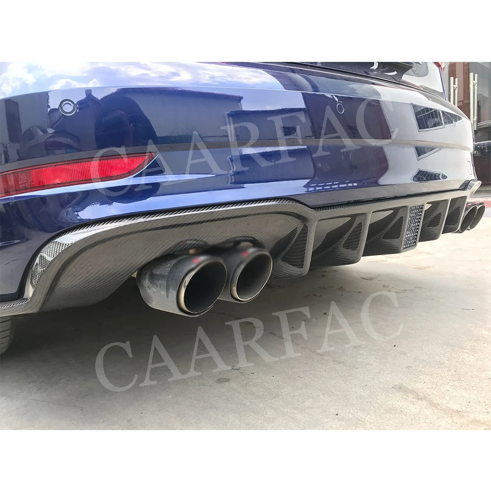 Углеродного волокна диффузор губа на задний бампер с светодиодный светильник