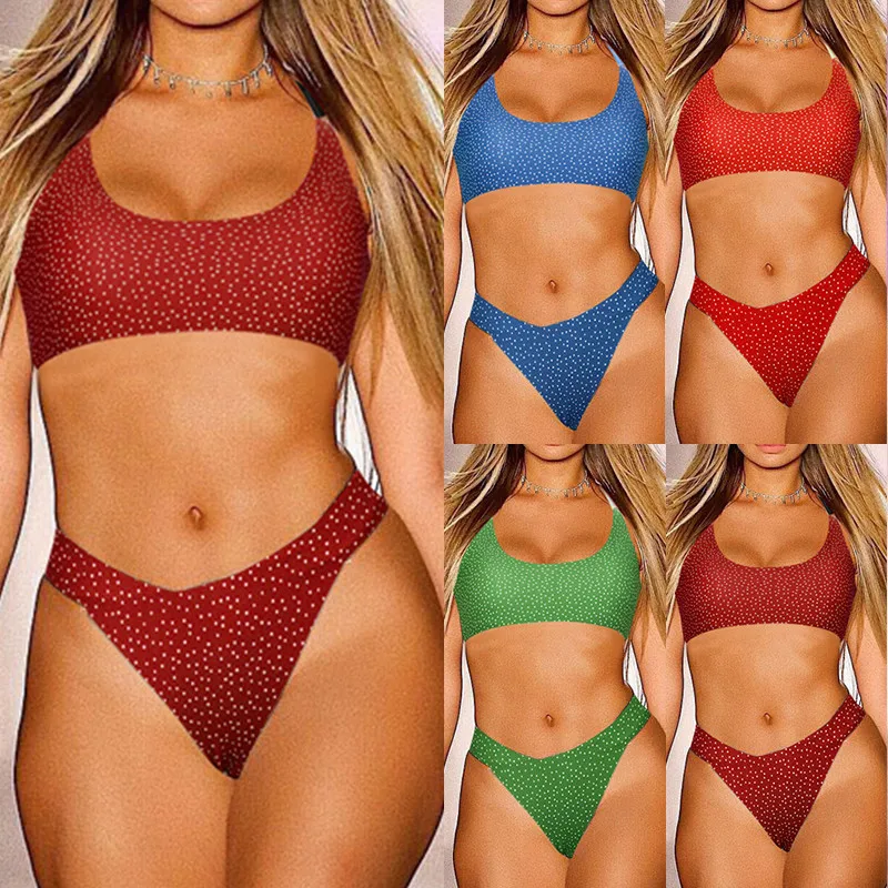

Woman bikini Lady Sexy Women Print Push-Up Padded Bra Beach Bikini Set Swimsuit Swimwear Wear Bikini