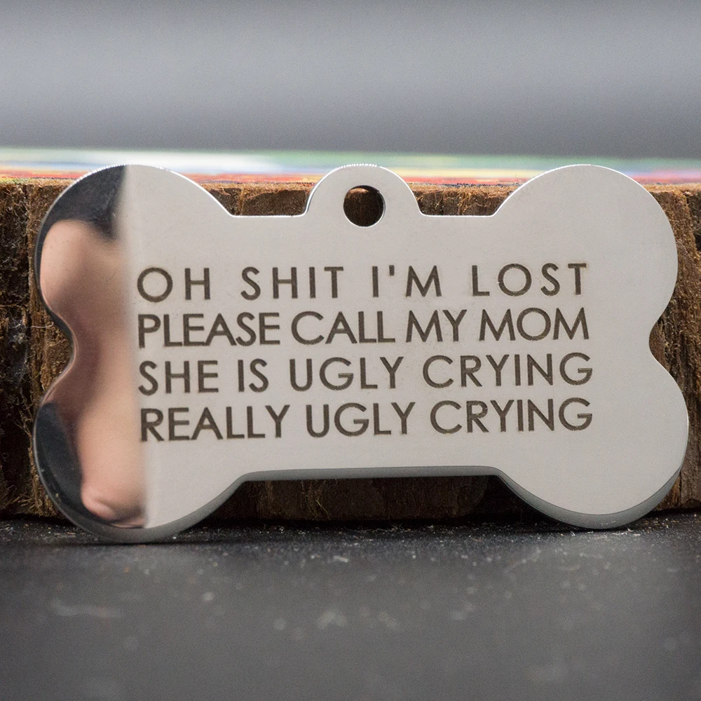 Идентификационная бирка для собак забавный аксессуар из нержавеющей стали на