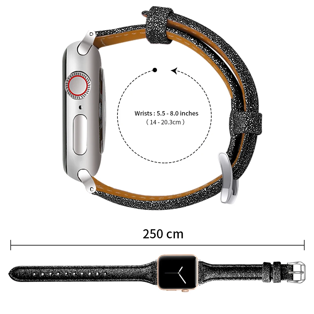 Ремешок Joyozy из натуральной кожи для Apple Watch 38 мм/40 мм/42 мм/44 мм кожаный ремешок iwatch серии для Apple Watch 5/4/3/2/1 - Цвет ремешка: style 1 Black