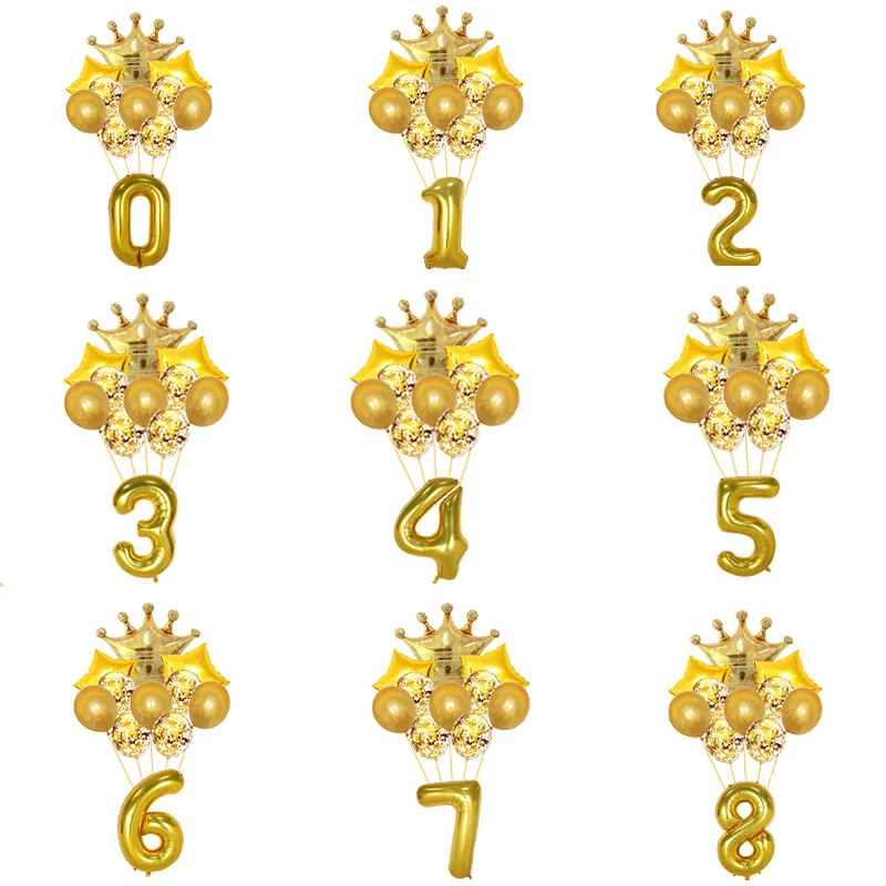 

13 шт., набор воздушных шаров с блестками и короной, 32 дюйма