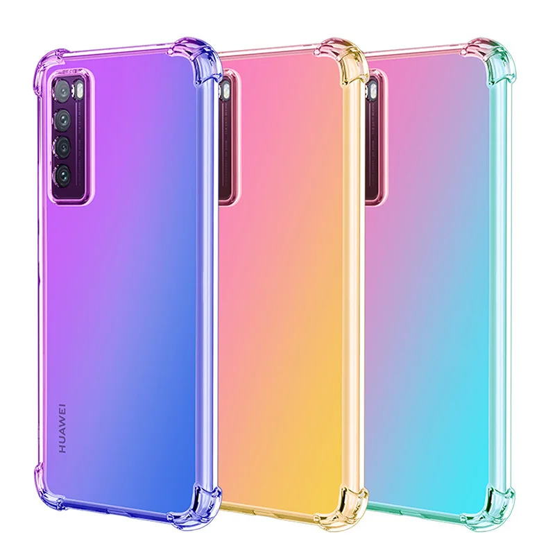 

Ultra Slim Double Color Gradient Case for Huawei Nova 4 5 5i Mate 30 Pro for Huawei Enjoy 10 Honor 20Pro 20Lite 9X Silicone Case