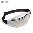 Поясные сумки для женщин с лазерным рисунком, забавные женские сумочки из чистого ПВХ, кошелек с блестками для телефона