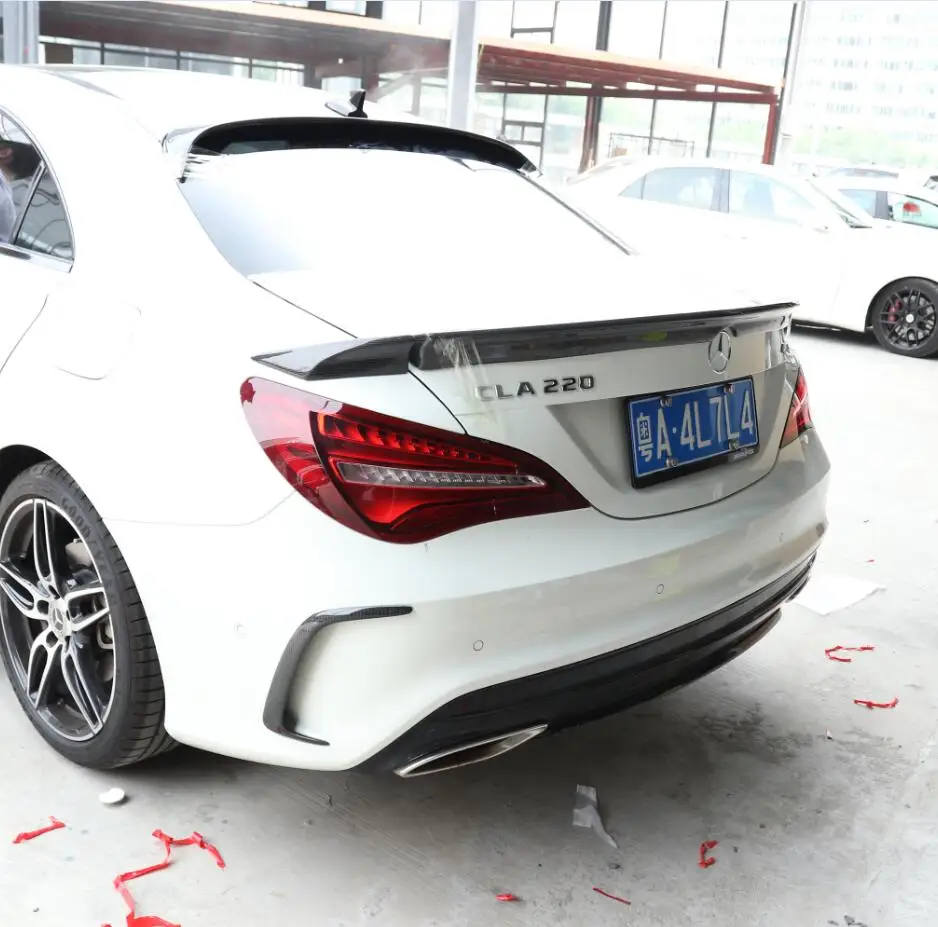 Углеродное волокно заднее крыло багажника выступ Спойлеры подходит для 13-18 Mercedes-Benz CLA 45 W117 C117 CLA 200 250 260 2013