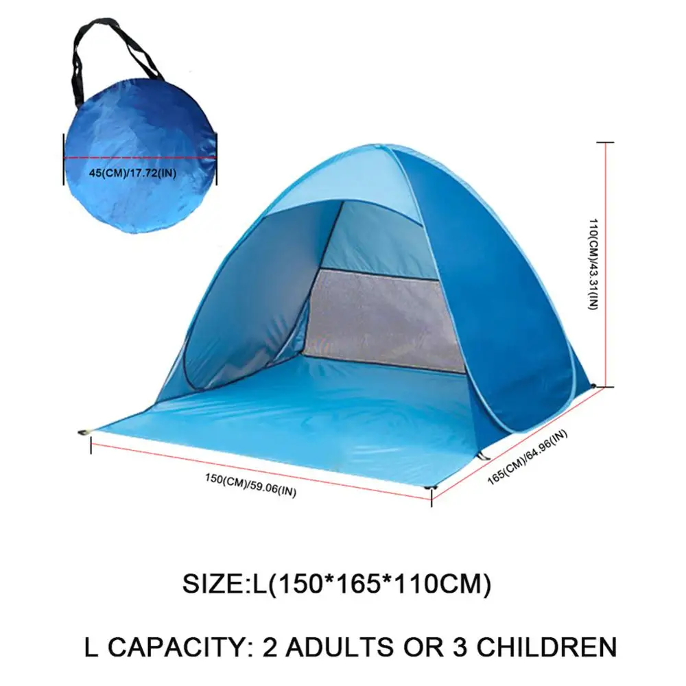 

Camping Tent Pop Up Automatic Open Family Ultralight Folding Tourist Fish UV Sun Protection Shade Tent Hiking Beach Tents X359B