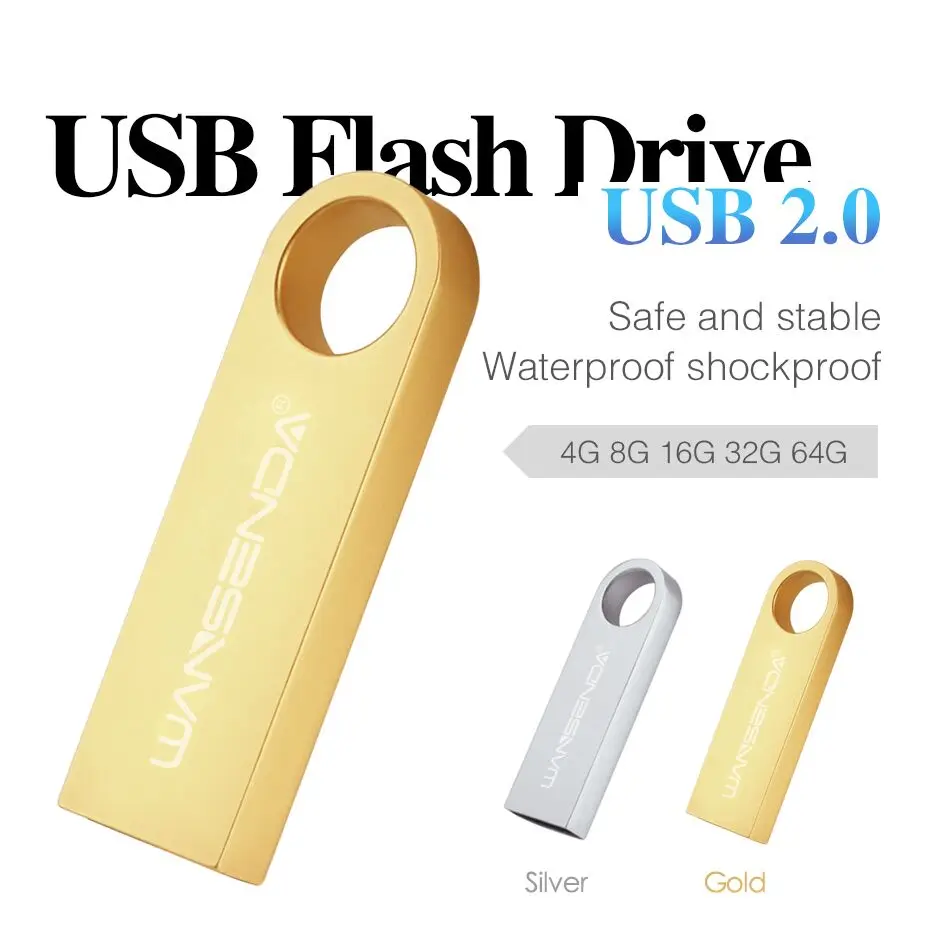 Wansenda металлический Usb флеш-накопитель 4 ГБ 8 16 32 64 | Компьютеры и офис