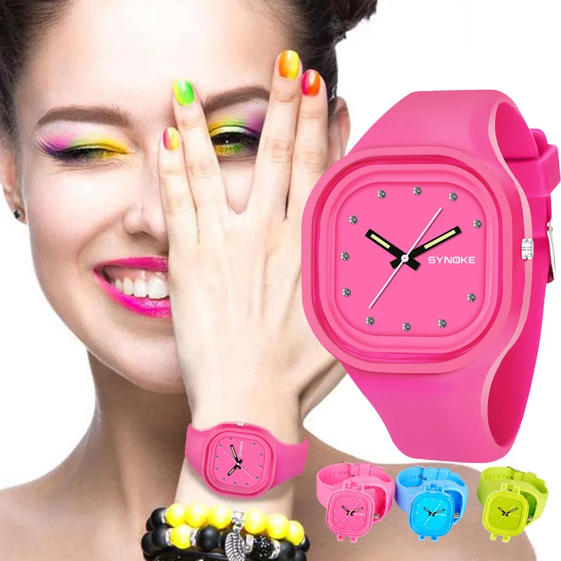 SYNOKE водонепроницаемые спортивные часы для мальчиков и девочек силиконовые
