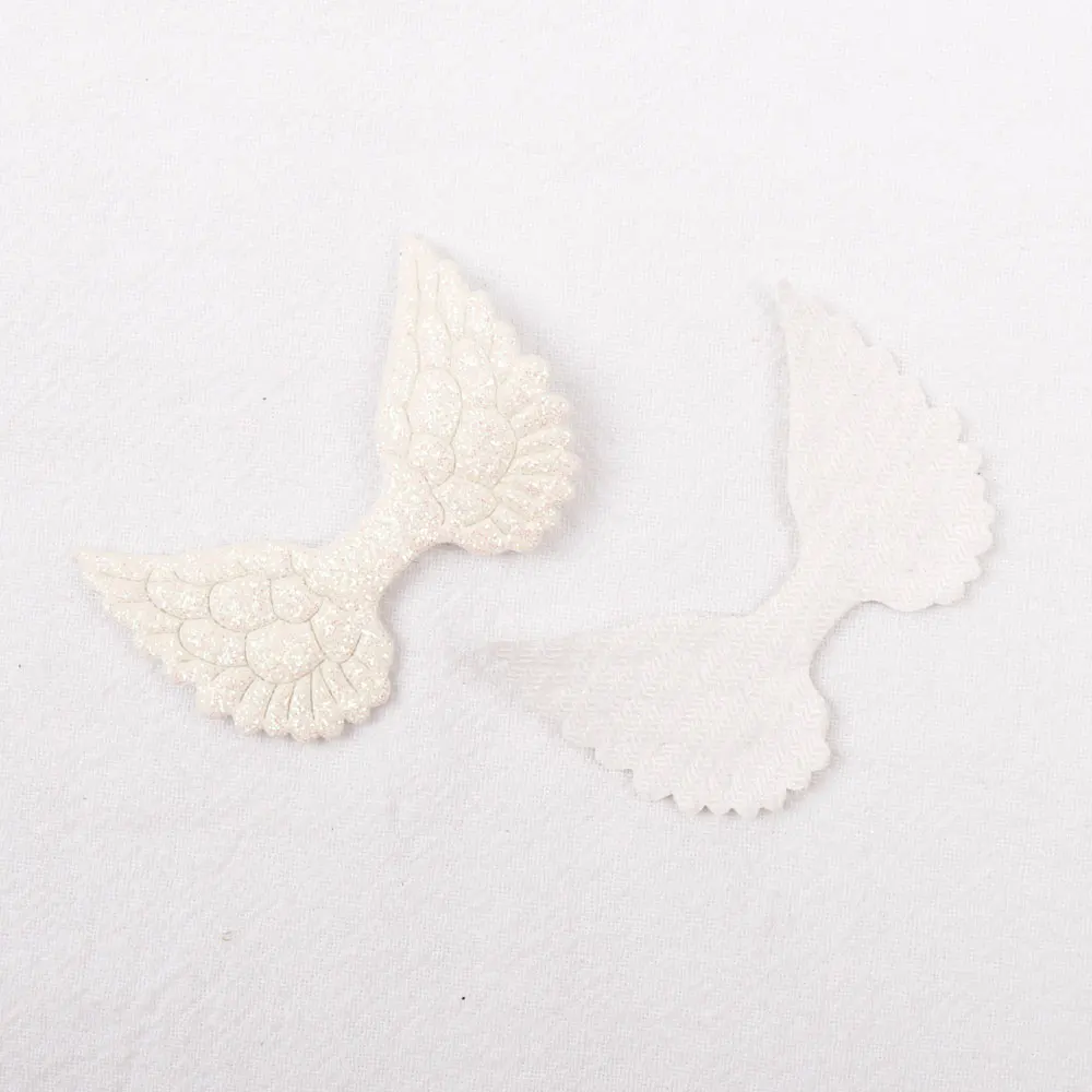 white wings Радужные блестки, блестки, патчи для одежды, корона, сердце, мультфильм, пришить на ткань, нашивки, одежда, декоративные, сделай сам, бант для волос, аксессуары - Цвет: white wings