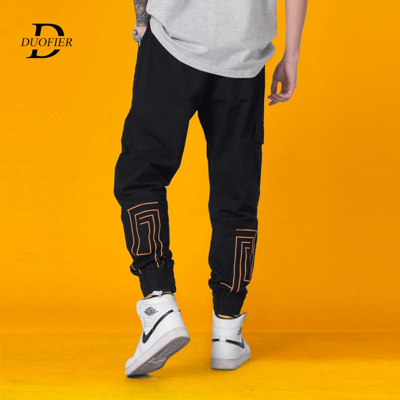 Мужские брюки для бега в стиле хип хоп уличная мода однотонные свободные дышащие