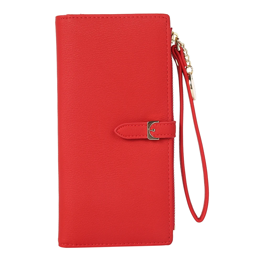 Женский кожаный Длинный кошелек Много отделов женские кошельки браслет клатч