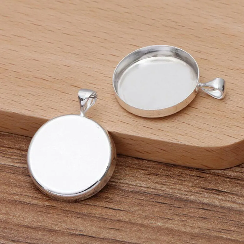 100 шт. серебряные вставки в лоток 20 мм 25 | Украшения и аксессуары