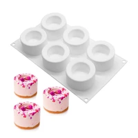6 holes pudding mold 3d silicone molds for art cake mousse dessert round cupcake mould diy homemade baking tools