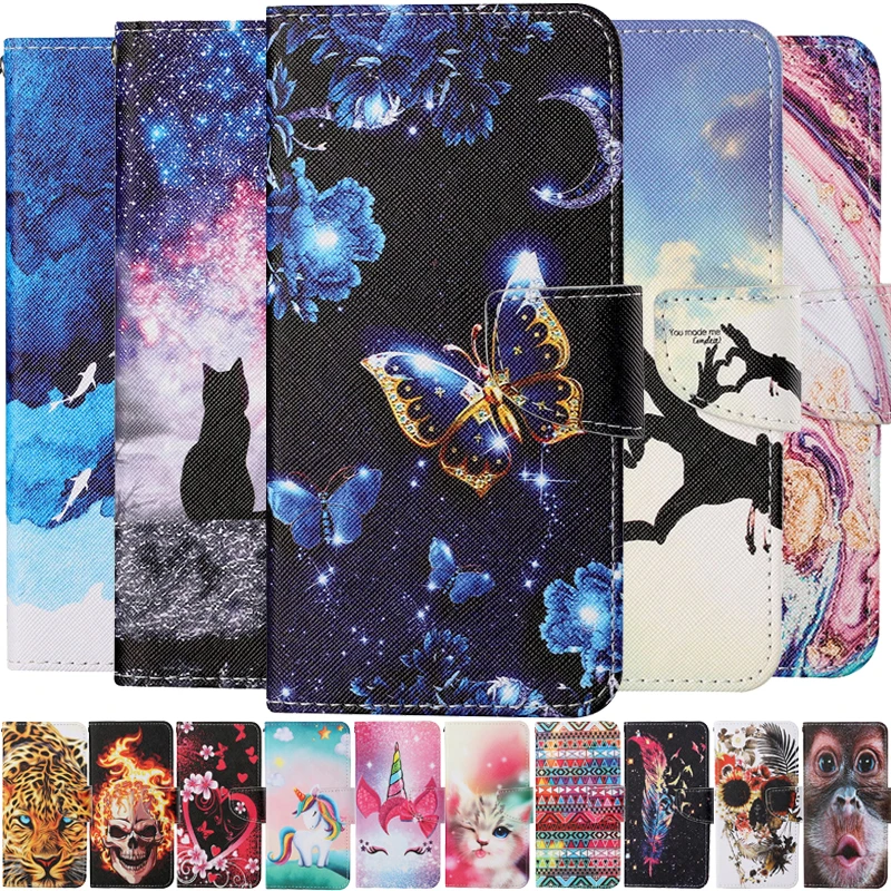 

Funda For Samsung Galaxy S10 Plus Flip Leather Case na For Coque Samsung S 10 10Plus S10Plus S10e Wallet Painted Phone Cover Cap