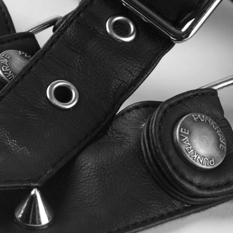 Панк РЕЙВ панк брендовая Новинка стимпанк черная маска с заклепками модная