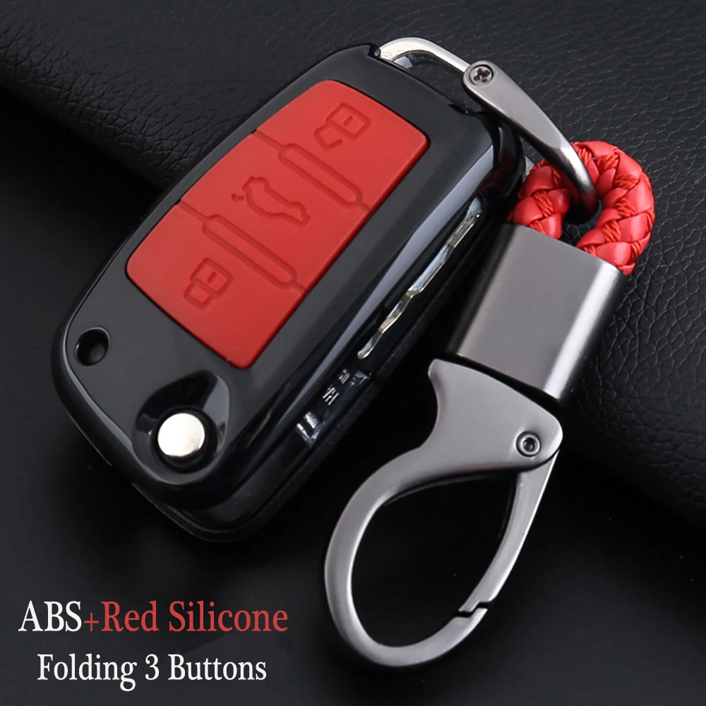 

Auto Car Styling Carbon Fiber + ABS Key Case For Audi A1 A3 A4 A5 Q7 A6 C5 C6 Car Holder Shell Remote Cover Car-Styling Keychain