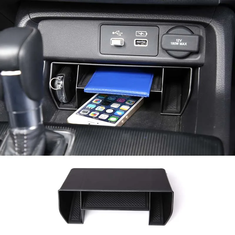 

ABS Black Car Central Control Storage Box Trims Phone Card Holder Cover Kit For Honda Eleventh Generation Civic 2022 Accessories