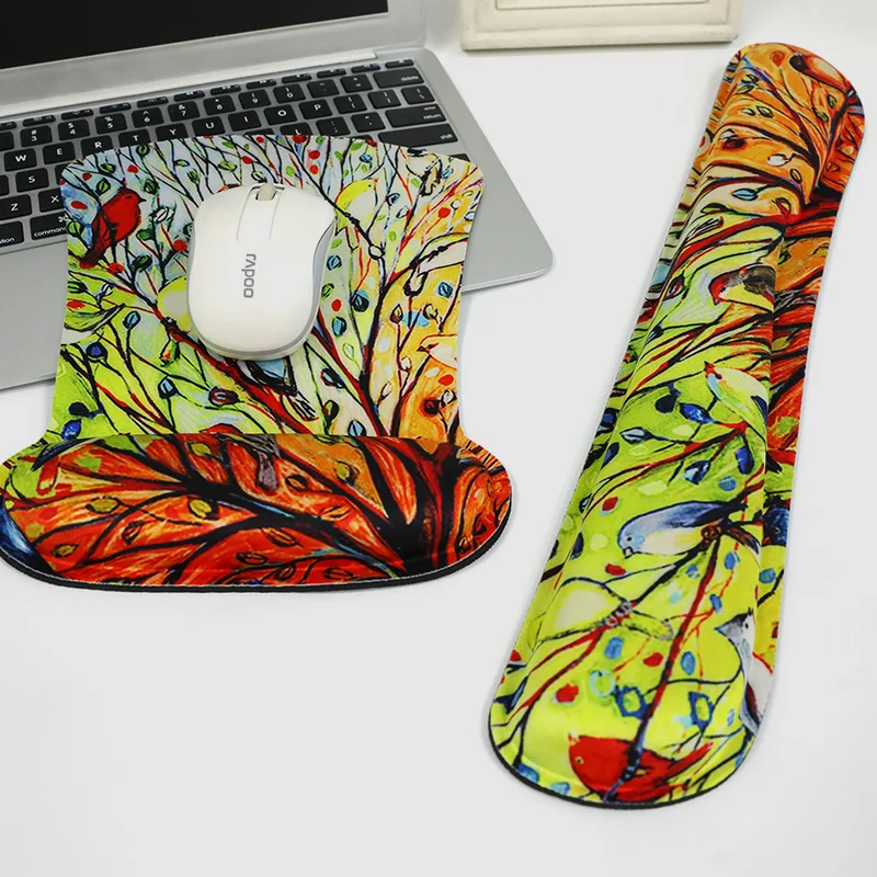 

Practical Mouse Pad with Wrist Rest Comfortable Durable Soft Keyboard Pad Ergonomic Mouse Mat for Office/Home/Gamer