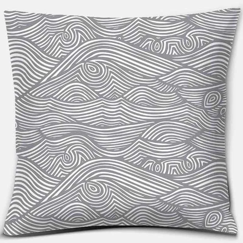 

Gray Geometric Decorative Cushion Cover Polyester Art Pillowcase Sofa Home Sofa Bed Car Decorative Pillow Throw Pillow Case