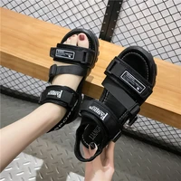 2021 summer new flat heel casual womens sandals thick soled non slip slope with student buckle all match sports womens shoes