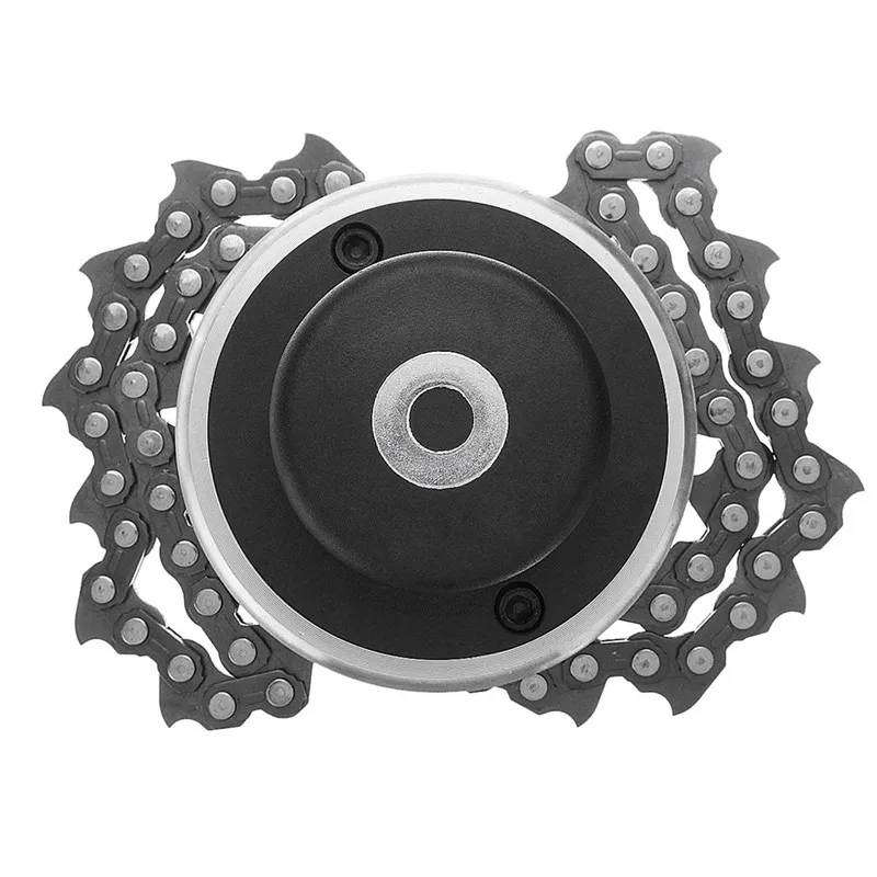 

Black Universal 65Mn Trimmer Head Coil Chain Brush Cutter Garden Grass Trimmer Head with Saw Chain Lawn Mower Parts Tools