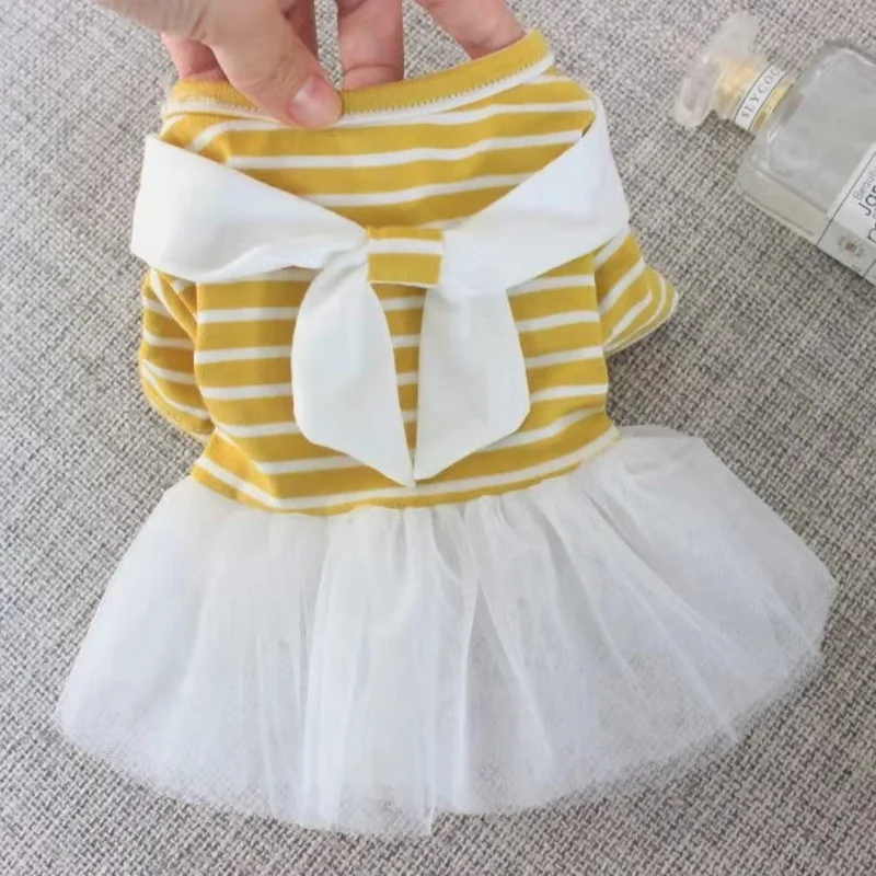 Летняя осенняя одежда для собак тонкое платье щенка кошки Милая юбка собаки