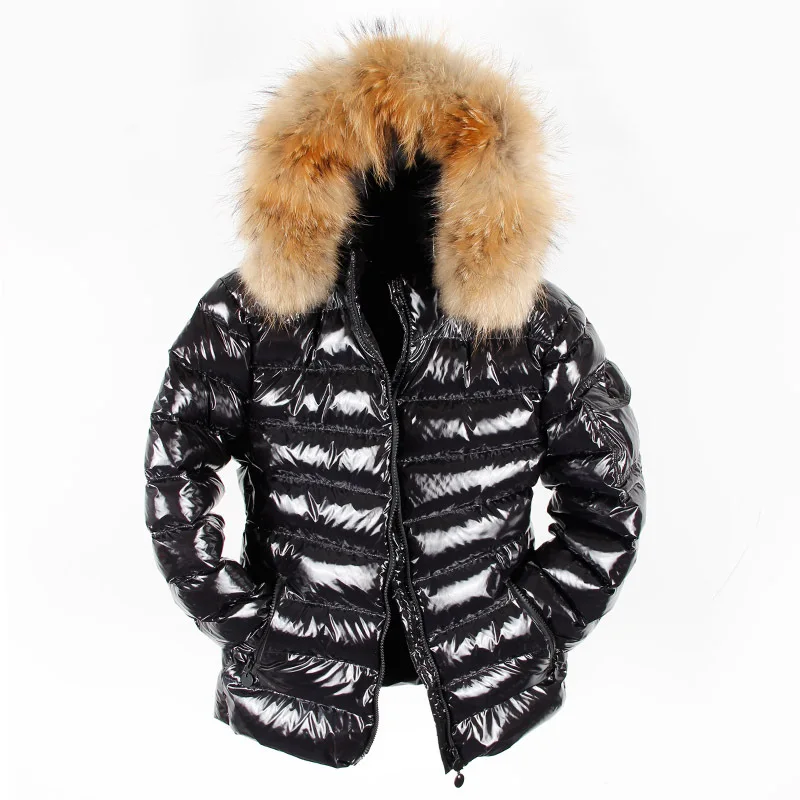 

Autumn And Winter 2021 Feather Collar Down Jacket Slim Fit Fashion Trend Hooded Jacket